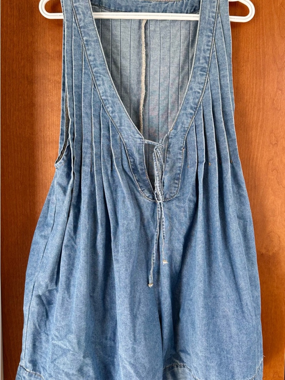 SHEIN Light Blue Denim Garment with Contrast Stitching